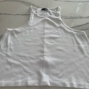 J. Crew White Ribbed Tank Top